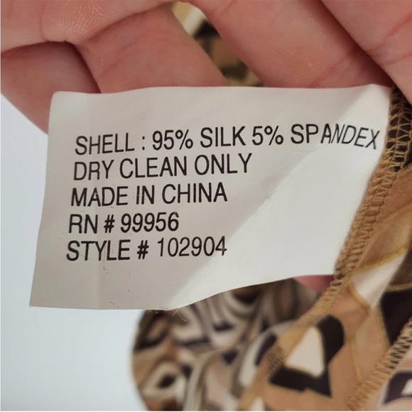 Shoshanna Silk Geometric Slip Dress 8 Gold Chain Strap Y2K 90s Mini Retro - Picture 9 of 12